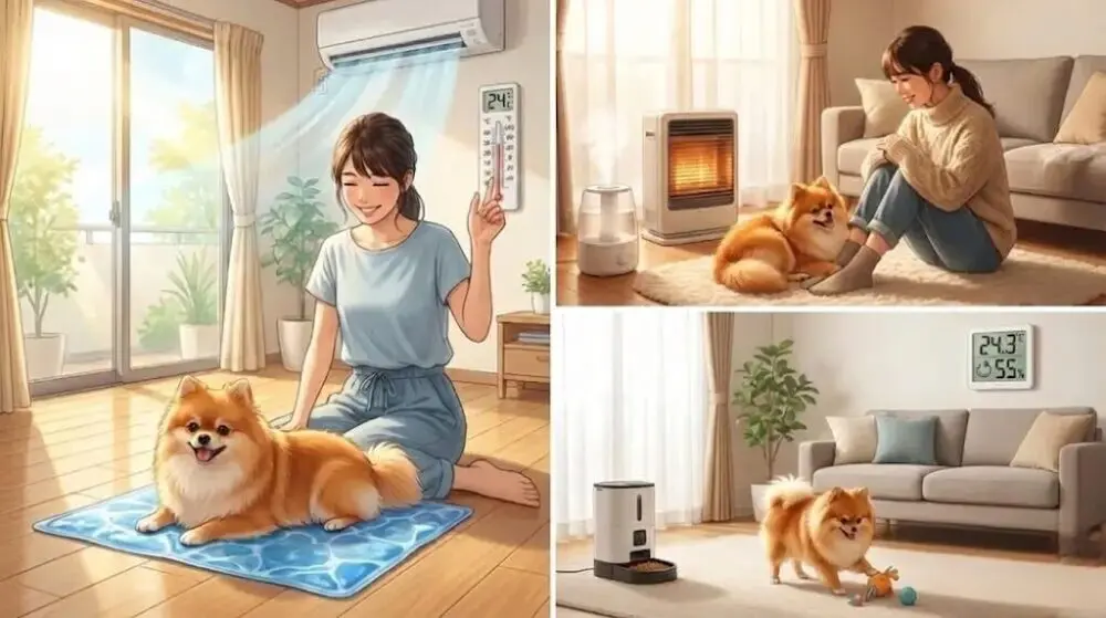 ポメラニアンの適温と湿度はこれ！夏冬のエアコン設定と留守番の最適解