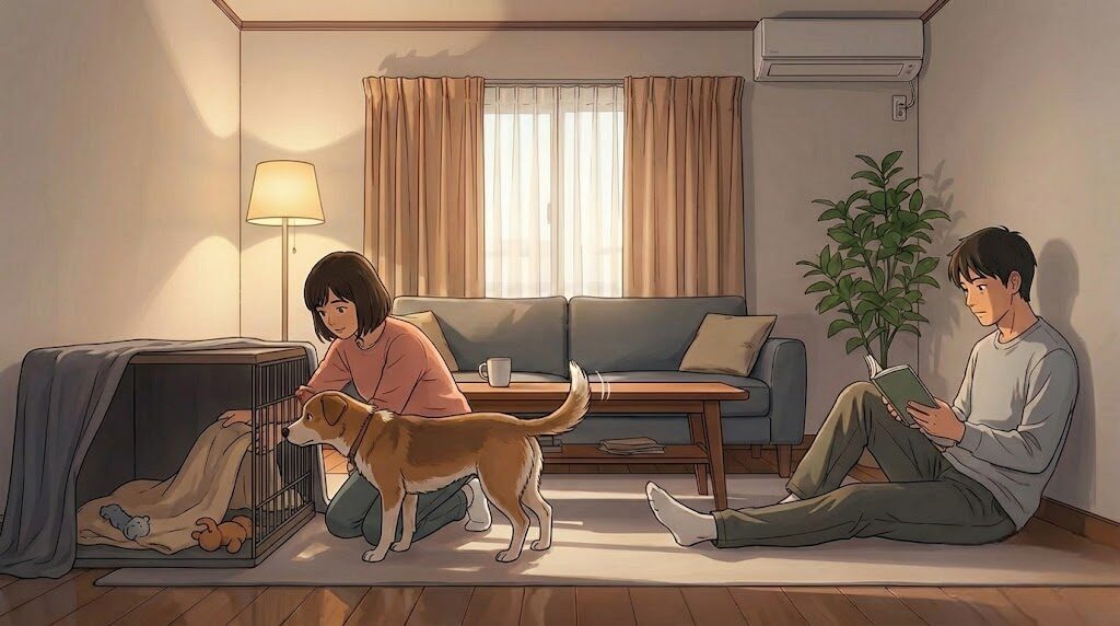 安心して休めるベースキャンプとケージの設置